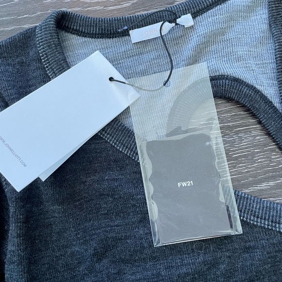 NWT JOHN ELLIOTT MERINO TUBULAR ASYM DRESS CHARCOAL SIZE XS/Small - Picture 4 of 6